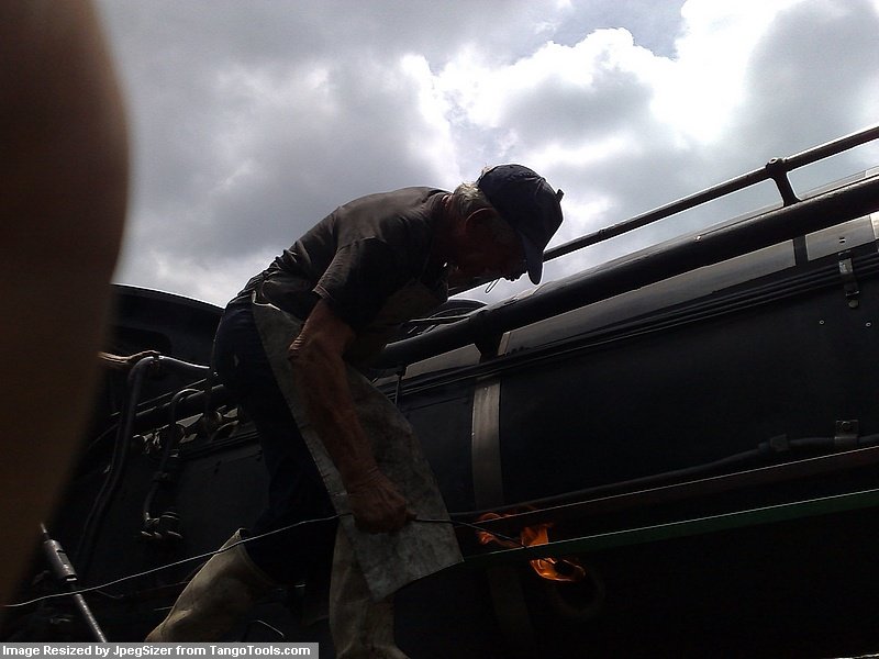 Fire, not to boil our huge kettle, but to see in inside it.