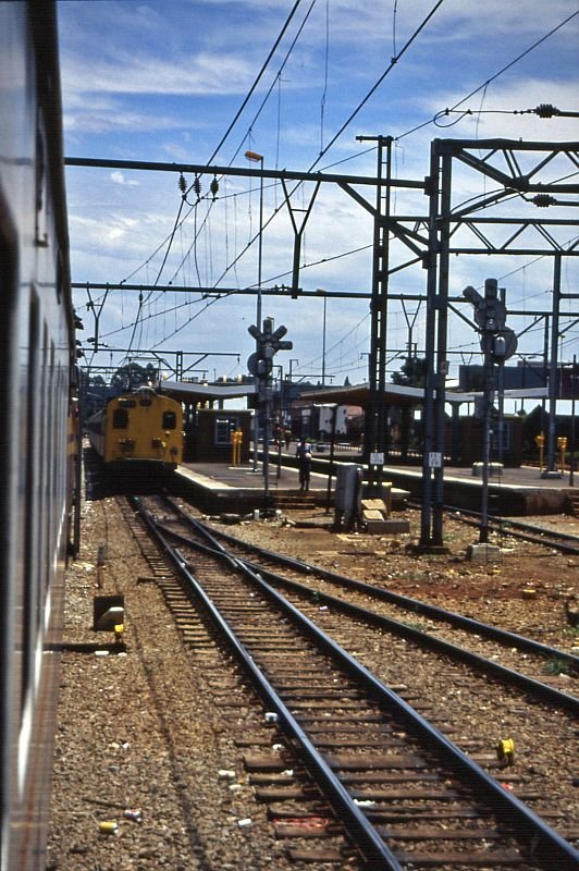 A metro at a station.