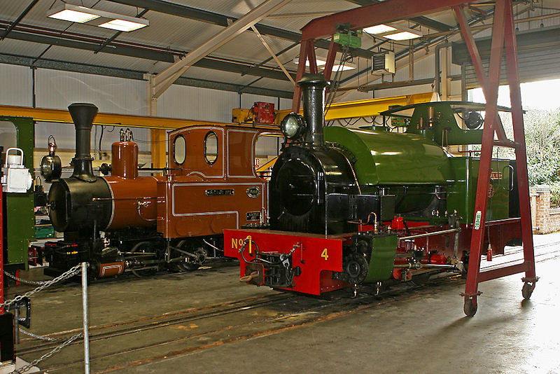 Hunslet Indonesian 0-4-2ST Trangkil No. 4 (last steam loco<br />built by Hunslet in 1971) and Indonesian Krauss 0-4-2T Sragi No. 1. D Rogers 24 2010.