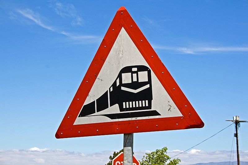 Again the sign that warn of trains.