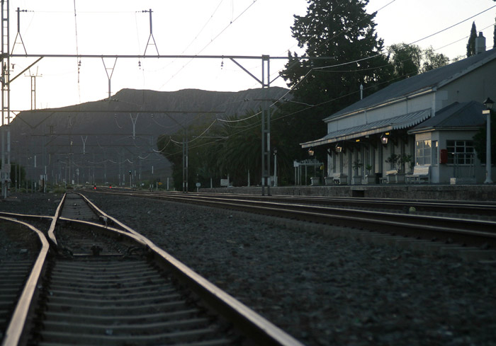 station just after sunset