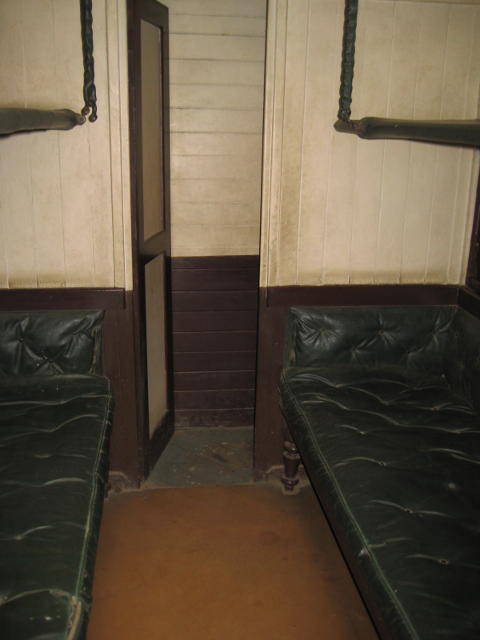 Inside the coach from which Superintendent Ryall was taken by the lion