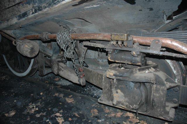 View looking to front showing compensating beam and blowdown cock.