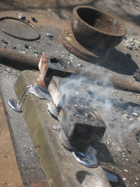 Des has just added a sprinkle of ammonium chloride, hence the smoke