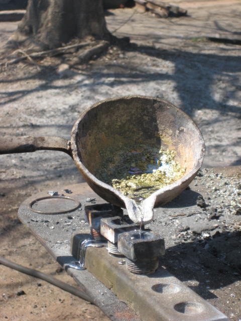 Pouring into the third plug