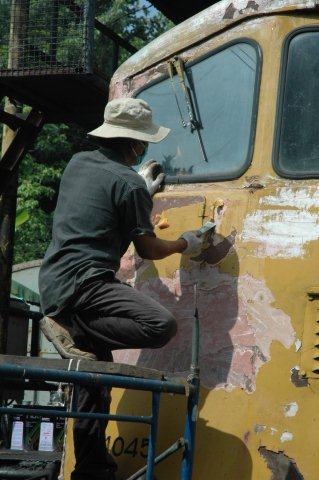Body putty and home repairs on a Thai diesel commence at a snails pace!