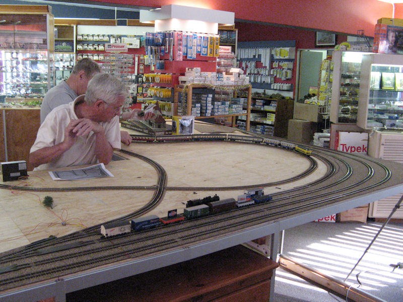 A train corners trough into the yard