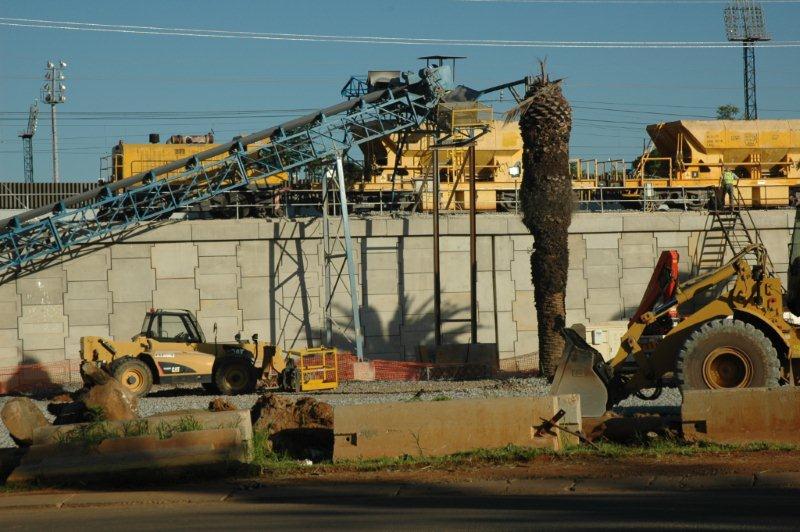 Ballast loading area with another diesel shunter on ballast hoppers near Loftus Verseveld.