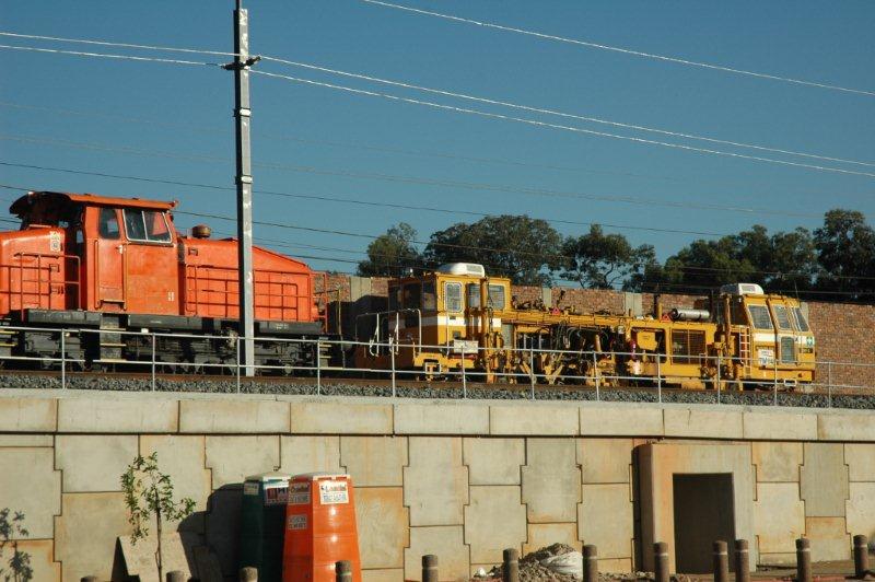 The trackwork for the Gautrain is getting closer to the end point at Rissik station in Pretoria. Seen here is one of the track machines on the embankment near Loftus Verseveld station at the Lynwood road junction.