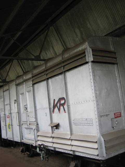 The generator van which accompanies the train. It's a petrol generator, not diesel.