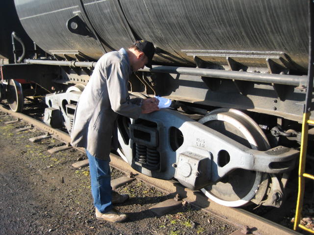 Robert deals with some of the paperwork for the train, putting the finishing touches to loco and coach roadworthy certificates