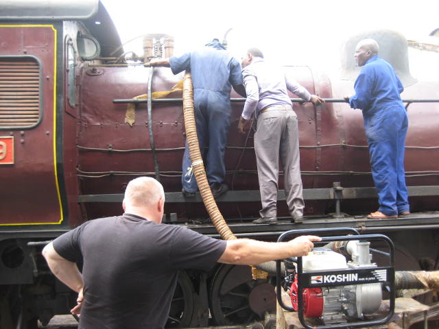 No pressure in the mains, so we had to use the pump, bought specially for this purpose