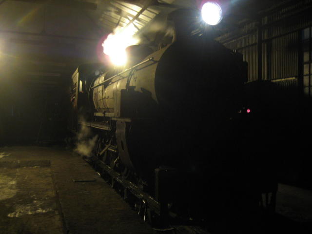 What looks like an explosion coming out of the safety valve is just the flare from a roof-mounted floodlight