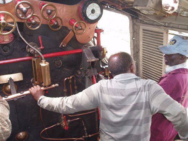 Francis Waweru chats to driver Ben