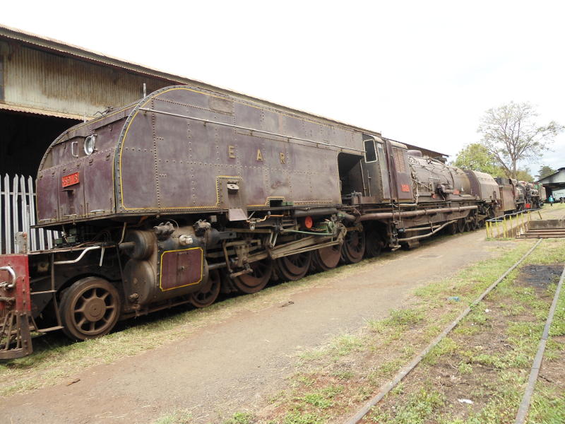 Three steam locomotives on the move, albeit without steam