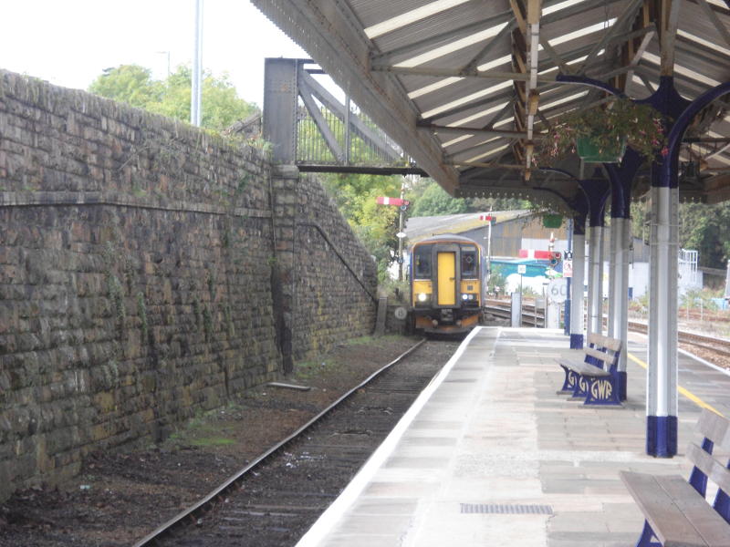 The train from Falmouth enters the bay platform at Truro Station. On Sundays this service operates with only one train shuttling backwards and forwards. Journey time is around 25 minutes in each direction.