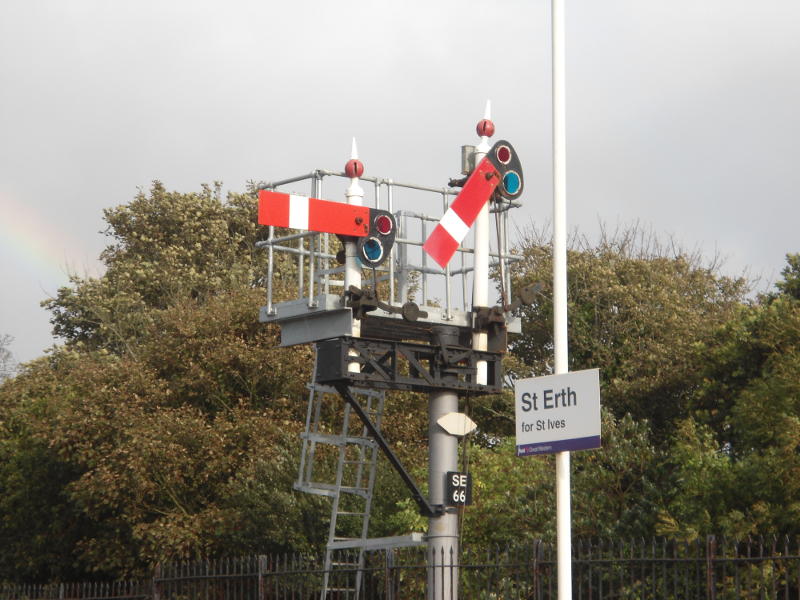 Close up of the semaphore signals at St Erth