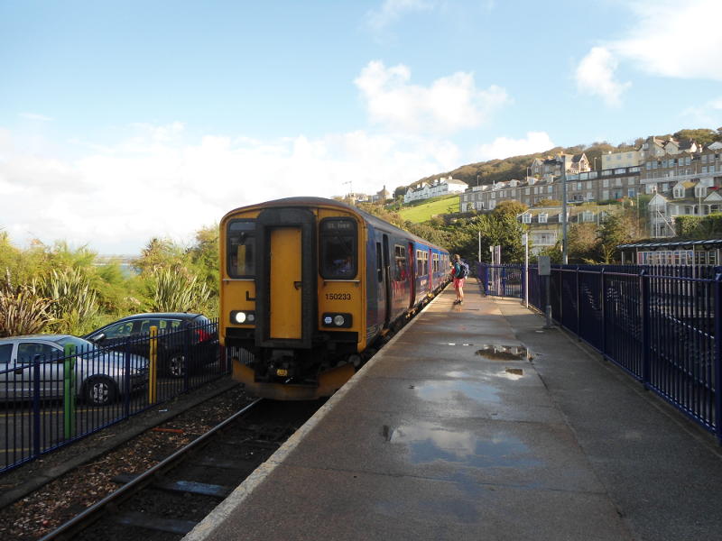 The train pulls in to St Ives Station
