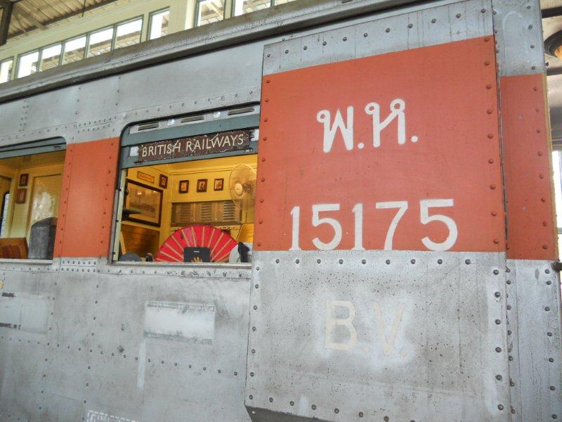British Railways in Bangkok! Steel sided guards van with the interior fitted out with some display material