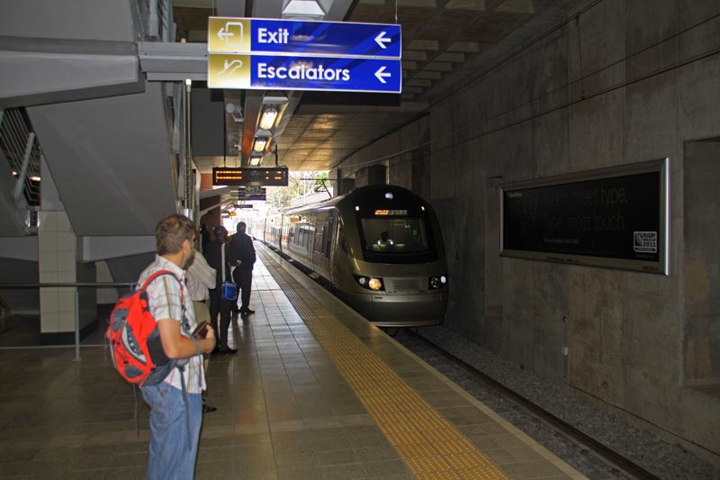 Arrival of train at Hatfield