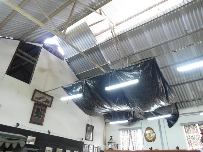 Some of the new roof material can be seen in this photo