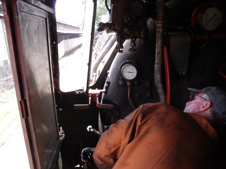 Steam pressure on the gauge