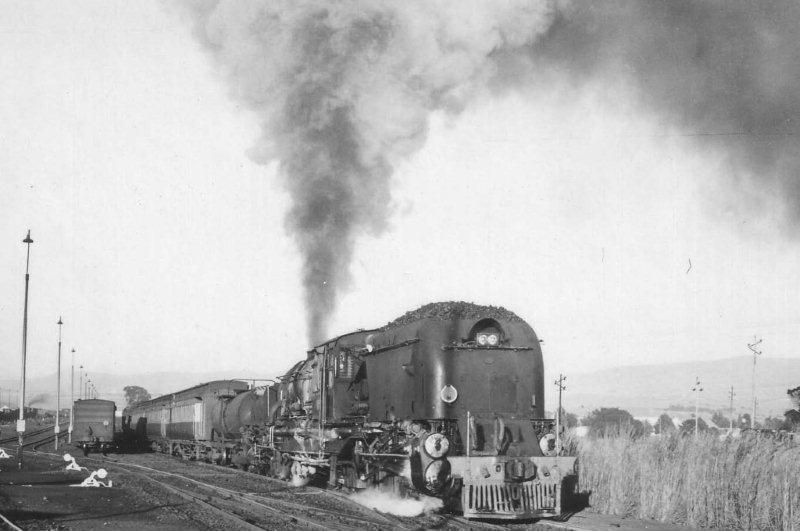 A class GO Garratt shunts at Lydenburg station 1972