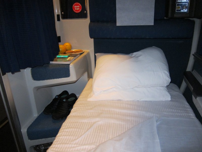 Bed in the compartment. Nice and comfy.