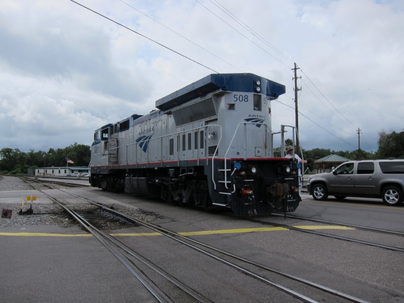 Amtrak shunter at Stanford, Florida. It was shunting the trucks for car offloading.