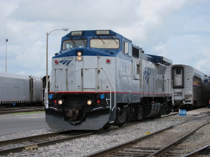Amtrak shunter, front view. Sandford