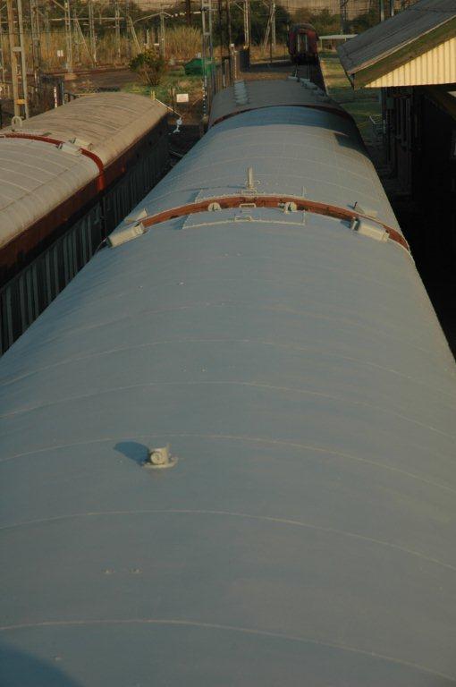 Coaches roof line looking better with PROMAC roof paint on!