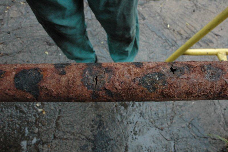 Bless our 19D for she steamed through or peak season with this tube inside! One can't help noticing the holes and out of the picture sight were even more. This tube has subsequently been replaced.