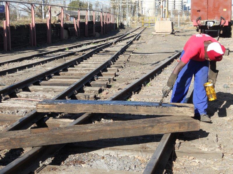 The sleepers are treated further with old motor car oil!