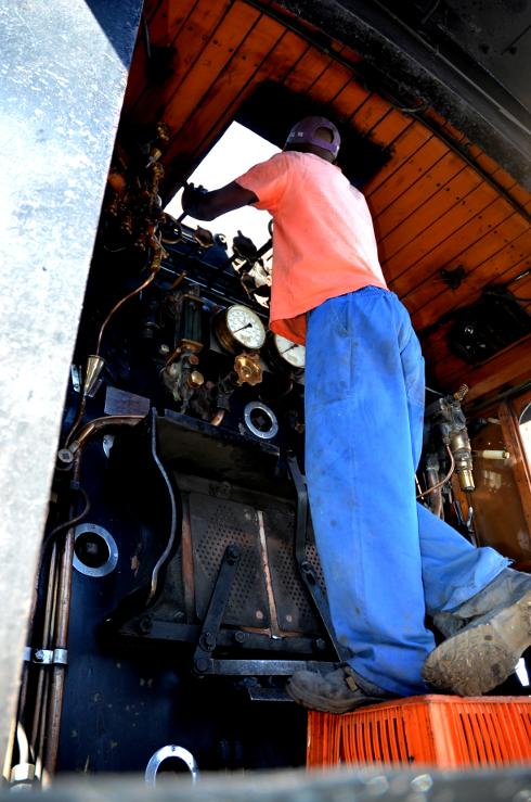 Chris washing the cab