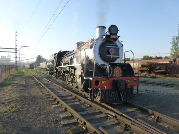3360 stands in the early morning light at Hermanstad