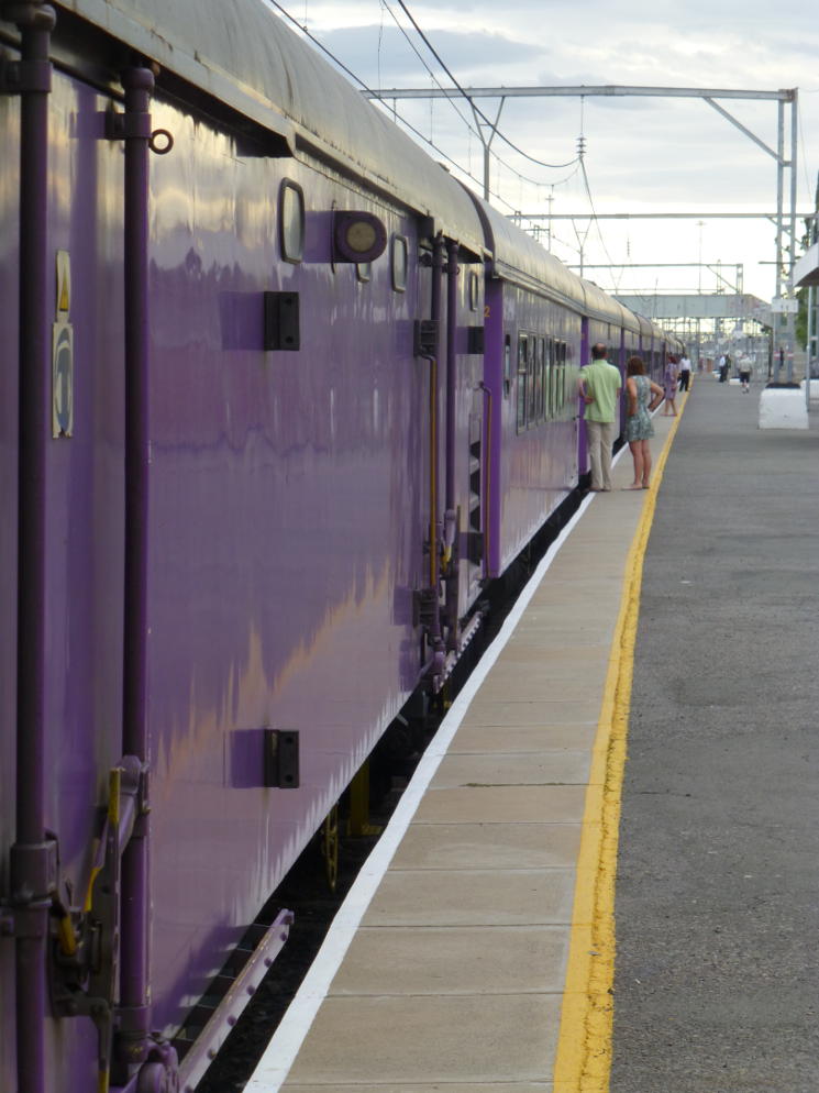 Looking back along the train