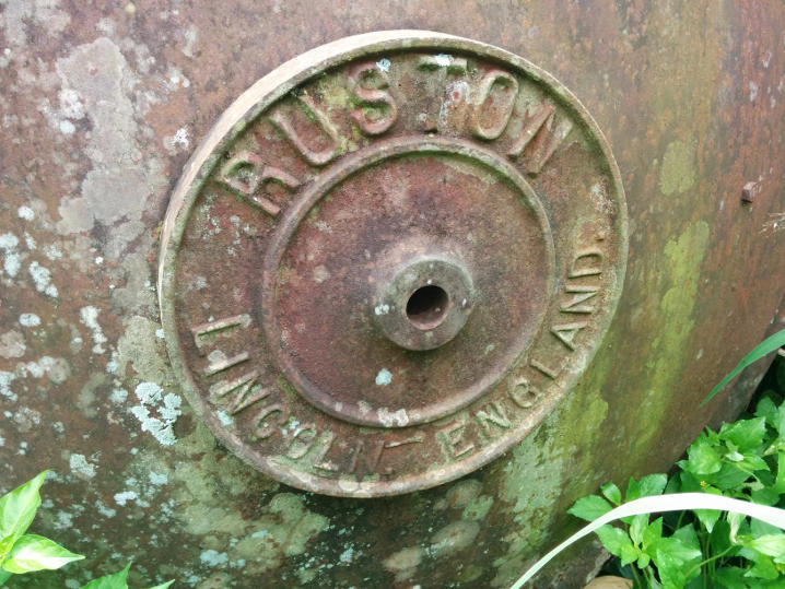 Maker's plate on the Ruston