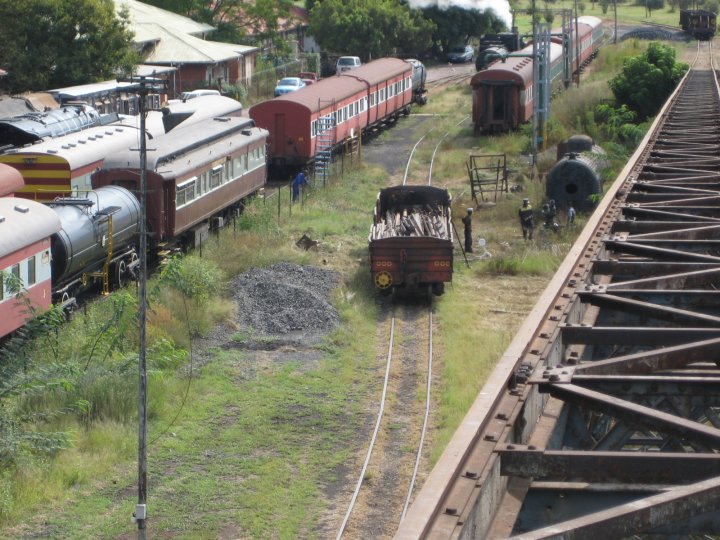 The NZ is loaded with pipes and girders which were stored under the coal stage. Photo taken from the coal stage.