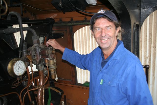 Mike stands proudly at the controls after bringing the train safely to Hercules<br /><br />Photo by Chris Janisch 16/03/08