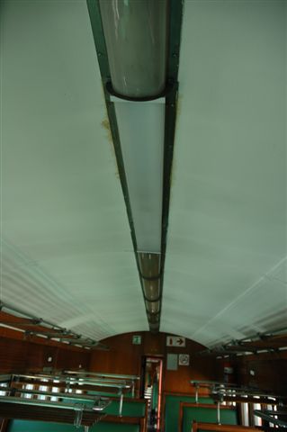 Interior of suburban coach showing new lights.<br /><br />Photo by Nathan Berelowitz, 21/08/07.