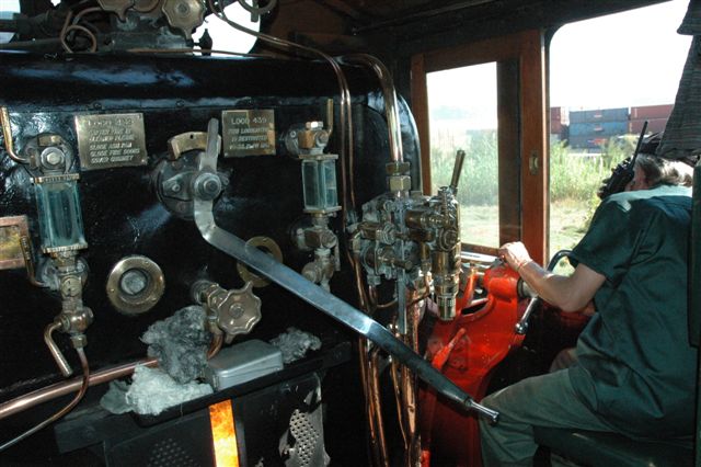 Inside the cab of Rovos Rail class 6 as she trundles around the shed propelling a DZ wagon loaded with foreign tourists. This was prior to the departure of a steam safari.