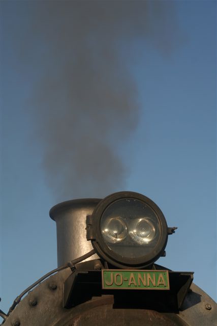 Chimney, funnel, lights, action! Joanna on 28 July 2007.<br /><br />Photo by Chris Janisch