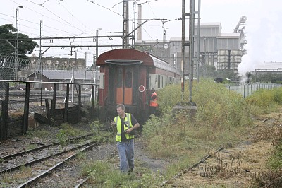 Guard Steve S walks behind the train as it sets back into our Hercules site