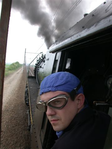 "Le Masjinis" in action on the preserved ex SNCF class 141 R as it heads a special in 2004