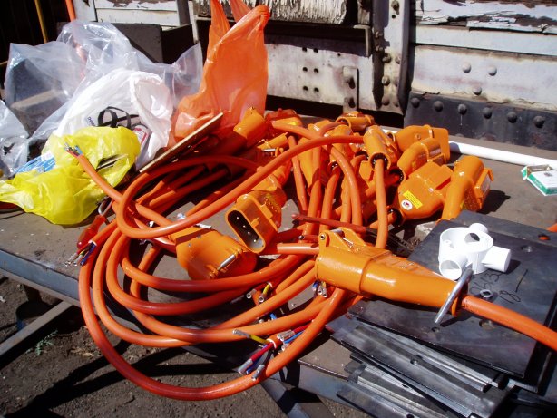 An artistic mess of cables and connectors ready for fitting to the coaches<br /><br />Photo by John Ashworth 18/08/07