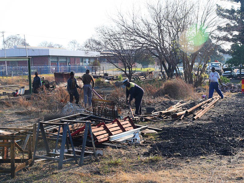 Pipes are stacked.<br />K R Wilson-Smith 27/07/08