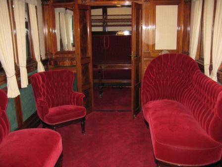 And finally, this is not a royal saloon but a "commoner" saloon, sometimes attached to royal trains, for rich aristocratic non-royal "commoners"!