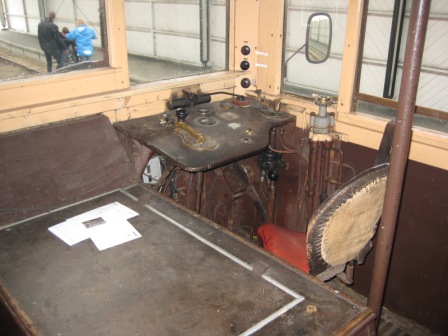 Driver's position with clutch and gear stick