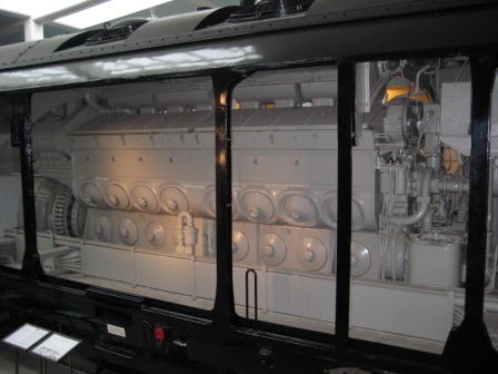 Cutaway showing diesel engine