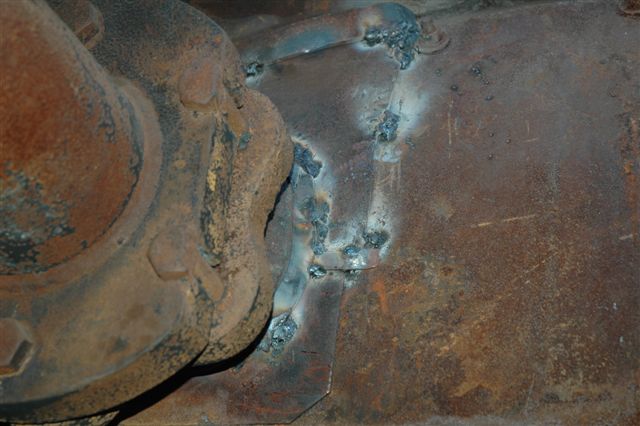 Close up of some of the welding in the smokebox. This was done to close up spark emitting gaps